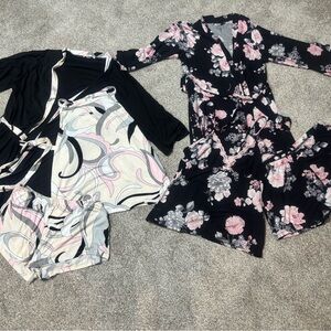 Flora Nikrooz Black and Pink Loungewear Set & Laura Ashley floral loungewear set